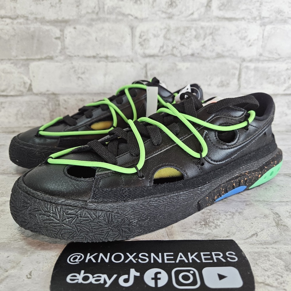 Nike Blazer Low x Off-White Black Electric Green 2022 DH7863 001 Men's Size 14
